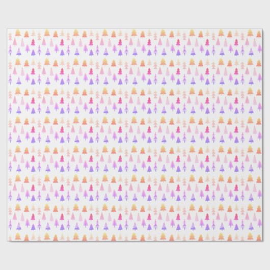 Feierliche, farbenfrohe Weihnachtsbäume Modernes M Geschenkpapier (Flach)