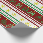 Feierliche, farbenfrohe Weihnachtsbäume und Schnee Geschenkpapier (Ecke)