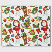 Feierliche farbenfrohe Weihnachtsfeier Geschenkpapier (Flach)