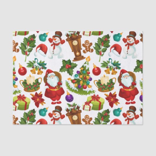 Feierliche farbenfrohe Weihnachtsfeier Seidenpapier (Vorderseite)