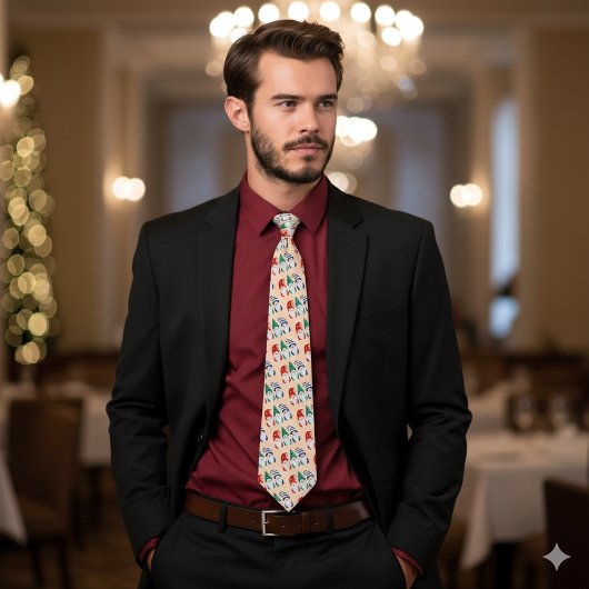 Feierliche Farbenfrohe Weihnachtsgnomen Schneefloc Krawatte