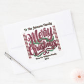 Feierliche farbenfrohe Weihnachtsgrüße Quadratischer Aufkleber (Umschlag)