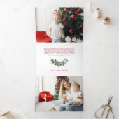 Feierliche farbenfrohe Weihnachtskranz - Collage Dreifach Gefaltete Urlaubskarte (Innenseite)