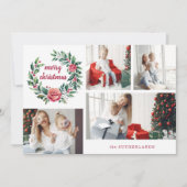 Feierliche farbenfrohe Weihnachtskranz - Collage Feiertagskarte (Vorderseite)