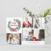 Feierliche farbenfrohe Weihnachtskranz - Collage Feiertagskarte (Stehend Vorderseite)