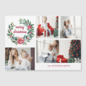 Feierliche farbenfrohe Weihnachtskranz - Collage Magnetkarte (Vorderseite)