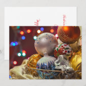 Feierliche farbenfrohe Weihnachtsschmuck Feiertagskarte (Vorne/Hinten)