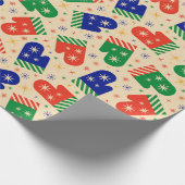 Feierliche farbenfrohe Weihnachtszettel Geschenkpapier (Ecke)