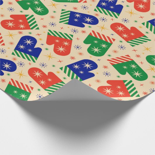 Feierliche farbenfrohe Weihnachtszettel Geschenkpapier (Ecke)