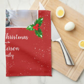 Feierliche Feier Der Weihnachtsmann - Foto - Perso Geschirrtuch (Viertel Falte)