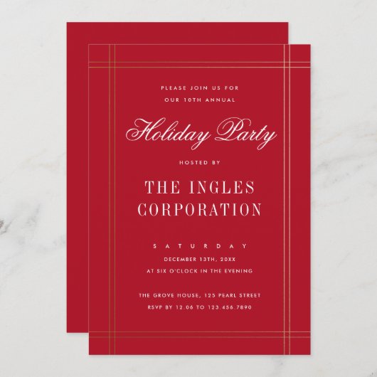 Feierliche Feier Einladung (Vorne/Hinten)