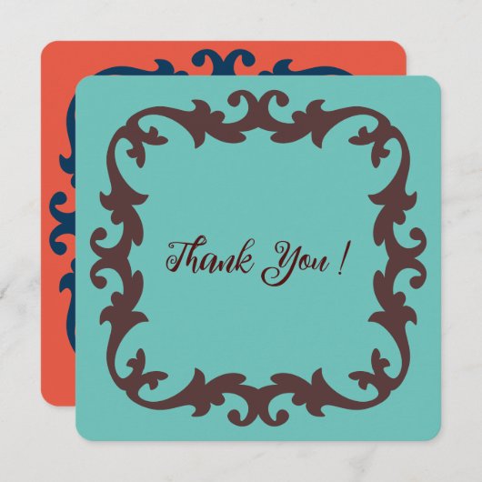 Feierliche Feier - Flat Dankeschön-Karte Dankeskarte (Vorne/Hinten)