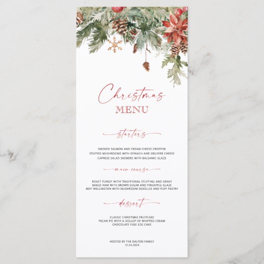 Feierliche Feier Menükarte (Vorderseite)