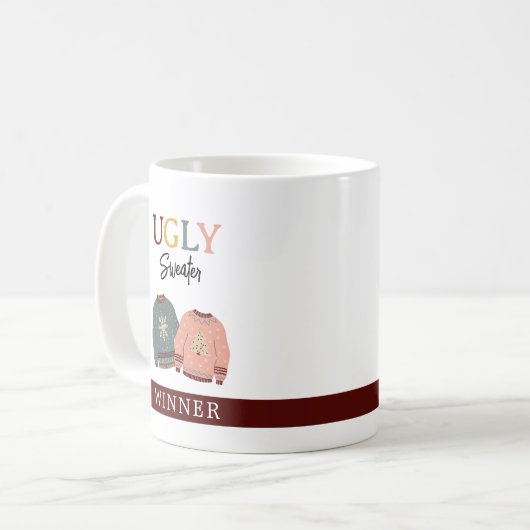 Feierliche Feier mit dem Gewinner des Ugly Sweater Kaffeetasse (Vorderseite Links)
