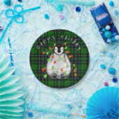 Feierliche Feier Pinguin, blinkende rote grüne Lic Pappteller (Party)