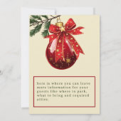 Feierliche Feier Rote Ornament mit Niedlichem Bow Einladung (Rückseite)