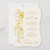 Feierliche Feier zum Jahreswechsel im Glitzer des Einladung (Vorderseite)