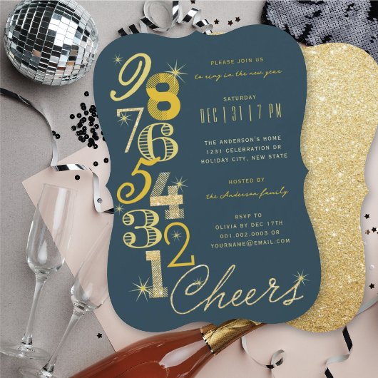 Feierliche Feier zum Jahreswechsel im Glitzer des Einladung
