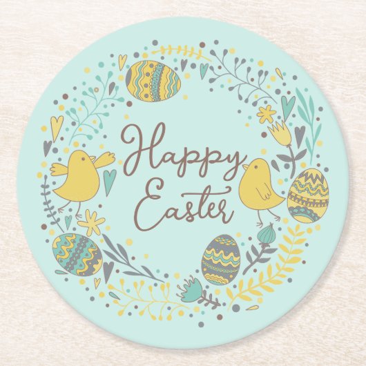 Feierliche Feierliche Feierliche Ostergebäck & Kle Runder Pappuntersetzer (Vorderseite)
