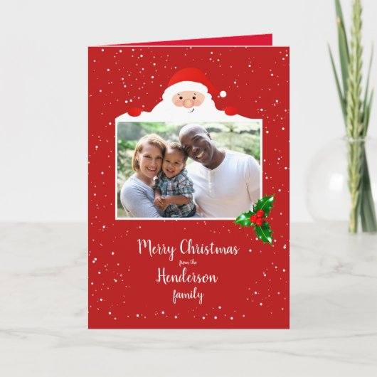 Feierliche Feierlichkeit Santa - Foto - Personalis Karte (Vorderseite)