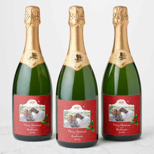 Feierliche Feierlichkeit Santa - Foto - Personalis Schaumweinetikett (Flaschen)