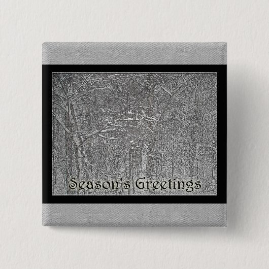 Feierliche Feierlichkeiten im Februar Schneesturm Button (Vorderseite)