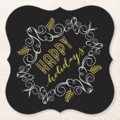 Feierliche Feierlichkeiten in Foliage Deko Gold Fr Untersetzer (Vorderseite)