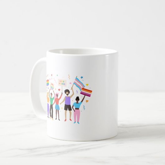 Feierliche Feierlichkeiten mit Zeichen im Monat Kaffeetasse (Vorderseite Links)