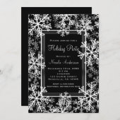 Feierliche Feierlichkeiten Moderne Schwarz-Weiß-Sc Einladung (Vorne/Hinten)