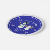 Feierliche Feierlichkeiten Snowmen Snowflake aus d Pappteller (Schrägansicht)