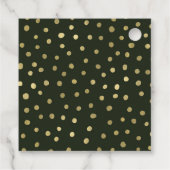 Feierliche Feierlichkeiten zum Green & Gold Snow Geschenkanhänger (Rückseite)