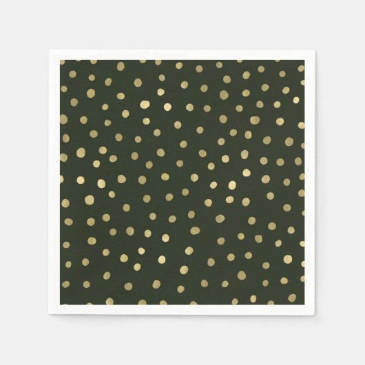 Feierliche Feierlichkeiten zum Green & Gold Snow Serviette (Vorderseite)