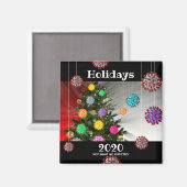 Feierliche Feiertage 2020 Kokosmolekül Magnet (Vorderseite/Rückseite)