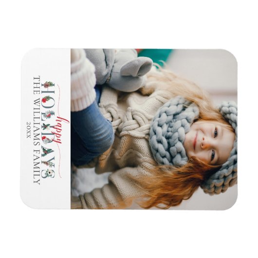 Feierliche Feiertage Blumengrüße Magnet (Horizontal)