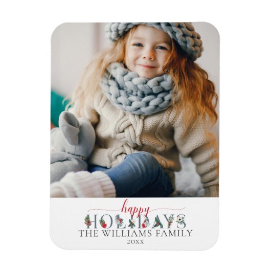 Feierliche Feiertage Blumengrüße Magnet (Vertikal)