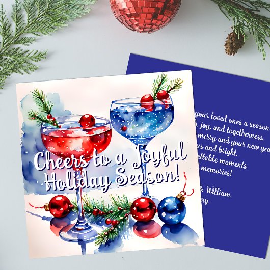Feierliche Feiertage Cocktail Grüße Karte