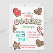 Feierliche Feiertage Cookie Exchange - Lebkuchen Einladung (Vorderseite)
