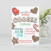 Feierliche Feiertage Cookie Exchange - Lebkuchen Einladung (Stehend Vorderseite)