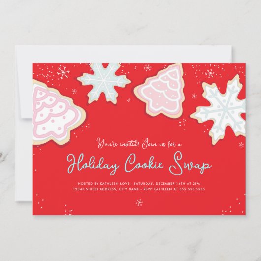 Feierliche Feiertage Cookie Swap-Party Einladung (Vorderseite)