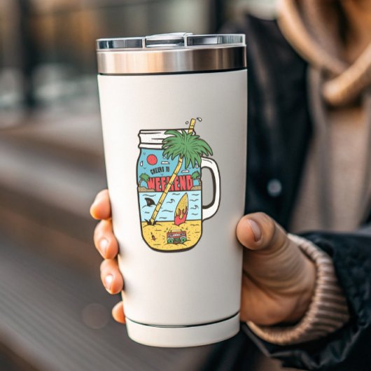 Feierliche Feiertage Das sonnige Camping | Die Auf Aufkleber