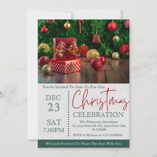 Feierliche Feiertage Einladung (Vorderseite)