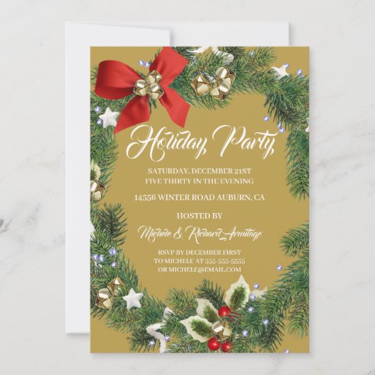 Feierliche Feiertage Einladung (Vorderseite)