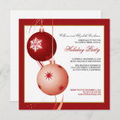 Feierliche Feiertage Einladung (rot) (Vorne/Hinten)