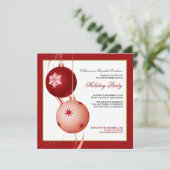 Feierliche Feiertage Einladung (rot) (Stehend Vorderseite)