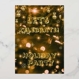 Feierliche Feiertage Einladung, Schwarz und Gold