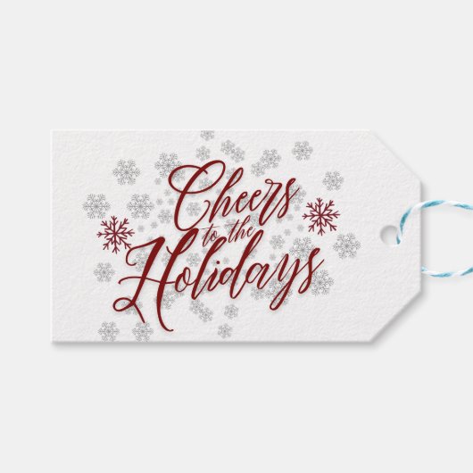 Feierliche Feiertage - Eleganter Geschenktag Geschenkanhänger (Vorderseite (Horizontal))