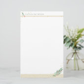 Feierliche Feiertage Elfenbein Winter Foliage Weih Briefpapier (Stehend Vorderseite)