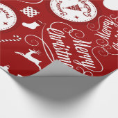 Feierliche Feiertage Frohe Weihnachts Red Wrapping Geschenkpapier (Ecke)