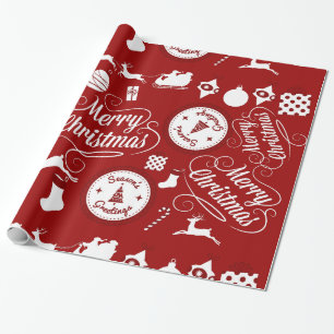 Feierliche Feiertage Frohe Weihnachts Red Wrapping Geschenkpapier