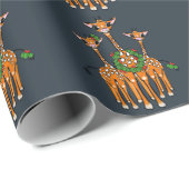 Feierliche Feiertage Giraffen, Holly Kranz, Beifal Geschenkpapier (Rolleneckpunkt)